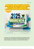 ATI RN MENTAL HEALTH NURSING EXAM 2025&vert;  BRAND NEW ACTUAL EXAM WITH 100&percnt; VERIFIED  QUESTIONS AND CORRECT SOLUTIONS&vert;  GUARANTEED VALUE PACK&vert; ACE YOUR GRADES&period; 