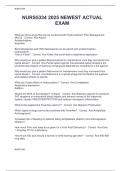 NURS5334 2025 NEWEST ACTUAL EXAM