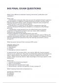 IHS FINAL EXAM WITH 100&percnt; CORRECT ANSWERS 2025