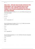 WGU C784 - APPLIED HEALTHCARE STATISTICS PRE-ASSESSMENT TEST 2025&vert; BRAND NEW ACTUAL EXAM WITH 100&percnt; VERIFIED QUESTIONS AND CORRECT SOLUTIONS&vert; GUARANTEED VALUE PACK&vert; ACE YOUR GRADES&period;