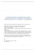 CA ADJUSTERS LICENSE PSI EXAM QUESTIONS WITH CORRECT ANSWERS