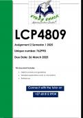 LCP4809 Assignment 2 &lpar;QUALITY ANSWERS&rpar; Semester 1 2025