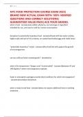 NYC FOOD PROTECTION COURSE EXAM 2025&vert; BRAND NEW ACTUAL EXAM WITH 100&percnt; VERIFIED QUESTIONS AND CORRECT SOLUTIONS&vert; GUARANTEED VALUE PACK&vert; ACE YOUR GRADES&period;