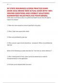 NY STATE INSURANCE LICENSE PRACTICE EXAM EXAM 2025&vert; BRAND NEW ACTUAL EXAM WITH 100&percnt; VERIFIED QUESTIONS AND CORRECT SOLUTIONS&vert; GUARANTEED VALUE PACK&vert; ACE YOUR GRADES&period;