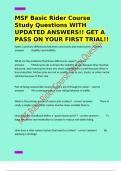 MSF Basic Rider Course Study Questions WITH UPDATED ANSWERS&excl;&excl; GET A PASS ON YOUR FIRST TRIAL&excl;&excl;