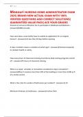 Missouri NURSING HOME ADMINISTRATOR EXAM 2025&vert; BRAND NEW ACTUAL EXAM WITH 100&percnt; VERIFIED QUESTIONS AND CORRECT SOLUTIONS&vert; GUARANTEED VALUE PACK&vert; ACE YOUR GRADES