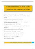 Contractor exam C-33 trade Exam Questions and Answers 100&percnt; Pass