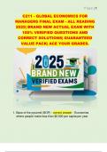 C211 - GLOBAL ECONOMICS FOR  MANAGERS FINAL EXAM - ALL READING  2025&vert; BRAND NEW ACTUAL EXAM WITH  100&percnt; VERIFIED QUESTIONS AND  CORRECT SOLUTIONS&vert; GUARANTEED  VALUE PACK&vert; ACE YOUR GRADES&period; 