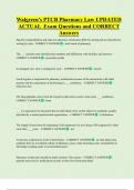 Walgreen's PTCB Pharmacy Law UPDATED  ACTUAL  Exam Questions and CORRECT  Answers
