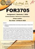 FOR3705 Assignment 1 &lpar;COMPLETE ANSWERS&rpar; Semester 1 2025  - DUE 29 March 2025