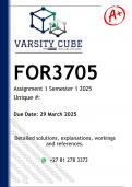 FOR3705 Assignment 1 &lpar;DETAILED ANSWERS&rpar; Semester 1 2025 - DISTINCTION GUARANTEED