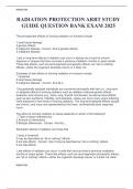RADIATION PROTECTION ARRT STUDY GUIDE QUESTION BANK EXAM 2025