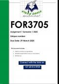 FOR3705 Assignment 1 &lpar;QUALITY ANSWERS&rpar; Semester 1 2025