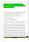 Chapter 4 Psych Nursing 2024&sol;2025  Exam Questions and Verified Answers &vert;  Already Graded A&plus; 