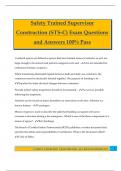 Safety Trained Supervisor Construction &lpar;STS-C&rpar; Exam Questions and Answers 100&percnt; Pass