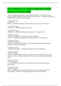 Foundations of Clinical Mental Health Exam 2 Solved 2025