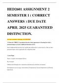HED2601 ASSIGNMENT 2 SEMESTER 1 &lpar; CORRECT ANSWERS &rpar; DUE DATE APRIL 2025 GUARANTEED DISTINCTION&period;