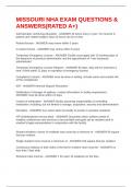 MISSOURI NHA EXAM QUESTIONS & ANSWERS&lpar;RATED A&plus;&rpar;