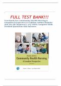 Test Bank For Community Health Nursing:A Canadian Perspective 6th Edition Author:Stamler And Yiu All Chapters{1-33} 100% Complete With Verified Questions And Answers pdf