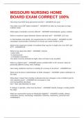 MISSOURI NURSING HOME BOARD EXAM CORRECT 100&percnt;