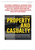 CALIFORNIA COMMERCIAL INSURANCE EXAM  QUESTIONS 2025&vert; BRAND NEW ACTUAL EXAM  WITH 100&percnt; VERIFIED QUESTIONS AND  CORRECT SOLUTIONS&vert; GUARANTEED VALUE  PACK&vert; ACE YOUR GRADES&period;
