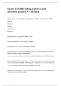 Exam 1 NURS-108 questions and answers graded A&plus; passed