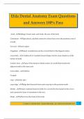 Efda Dental Anatomy Exam Questions and Answers 100&percnt; Pass
