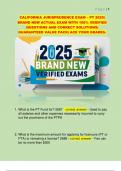 CALIFORNIA JURISPRUDENCE EXAM &ndash; PT 2025&vert;  BRAND NEW ACTUAL EXAM WITH 100&percnt; VERIFIED  QUESTIONS AND CORRECT SOLUTIONS&vert;  GUARANTEED VALUE PACK&vert; ACE YOUR GRADES&period;