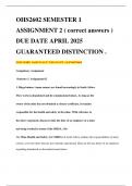 OHS2602 SEMESTER 1 ASSIGNMENT 2 &lpar; correct answers &rpar; DUE DATE APRIL 2025 GUARANTEED DISTINCTION &period;