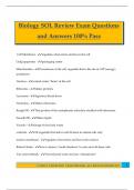 Biology SOL Review Exam Questions and Answers 100&percnt; Pass