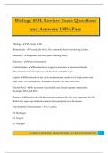 Biology SOL Review Exam Questions and Answers 100&percnt; Pass