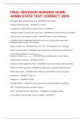 FINAL MISSOURI NURSING HOME ADMIN STATE TEST CORRECT 100&percnt;