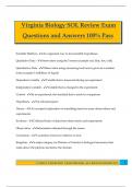 Virginia Biology SOL Bundled Exams Questions and Answers 100&percnt; Pass Guaranteed