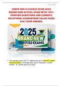 CBSPD MULTI-CHOICE EXAM 2025&vert;  BRAND NEW ACTUAL EXAM WITH 100&percnt;  VERIFIED QUESTIONS AND CORRECT  SOLUTIONS&vert; GUARANTEED VALUE PACK&vert;  ACE YOUR GRADES&period;