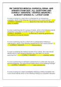 RN TARGETED MEDICAL SURGICAL RENAL AND URINARY EXAM 2025 &vert; ALL QUESTIONS AND CORRECT ANSWERS &vert; VERIFIED ANSWERS &vert; ALREADY GRADED A&plus; &vert; LATEST EXAM