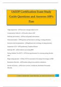 IAEDP Certification Exam Study Guide Questions and Answers 100&percnt; Pass