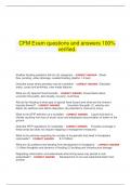 CFM Exam questions and answers 100&percnt; verified