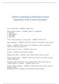 Online Coaching Certification Exam Questions And Correct Answers