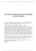 Life Coach Certification Exam Prep With Correct Answers