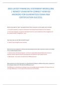 2025 LATEST FINANCIAL STATEMENT MODELLING &vert; NEWEST EXAM WITH CORRECT VERIFIED ANSWERS FOR GUARANTEED EXAM AND CERTIFICATION SUCCESS&period;