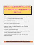 2025 LEAF CERTIFICATION ACTUAL EXAM QUESTIONS AND ANSWERS 100&percnt; PASS