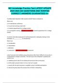 NIC knowledge Practice Test LATEST UPDATE 2024-2025 225 QUESTIONS AND VERIFIED CORRECT ANSWERS GUARANTEED A&plus;
