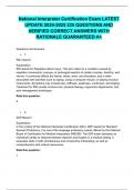 National Interpreter Certification Exam LATEST UPDATE 2024-2025 225 QUESTIONS AND VERIFIED CORRECT ANSWERS WITH RATIONALE GUARANTEED A&plus;