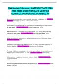 68W Module 2 Summary LATEST UPDATE 2024-2025 225 60 QUESTIONS AND VERIFIED CORRECT ANSWERS GUARANTEED A&plus;