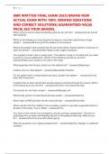 EMR WRITTEN FINAL EXAM 2025&vert; BRAND NEW ACTUAL EXAM WITH 100&percnt; VERIFIED QUESTIONS AND CORRECT SOLUTIONS&vert; GUARANTEED VALUE PACK&vert; ACE YOUR GRADES&period;