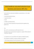 N314 Healthcare associated infections Exam Questions and Answers 100&percnt; Pass