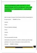 LAW BUSINESS AND SOCIETY Ch 7  QUESTIONS&vert; WITH ALREADY SOLVED  CORRECTLY ANSWERS&excl;&excl; &vert; ASSURED  SUCCESS  