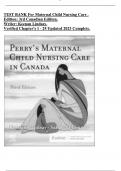 TEST BANK For Maternal Child Nursing Care 3rd Canadian Edition By Keenan Lindsay &vert; Verified Chapter's 1 - 25 Updated 2023&vert; Complete