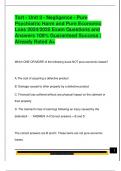 Tort - Unit 3 - Negligence - Pure  Psychiatric Harm and Pure Economic  Loss 2024&sol;2025 Exam Questions and  Answers 100&percnt; Guaranteed Success &vert;  Already Rated A&plus; 