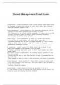Crowd Management Final Exam